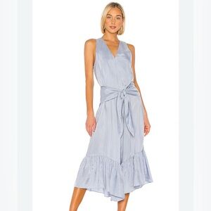 Stunning EUC Tibi ruffle blue tie waist jumpsuit EUC